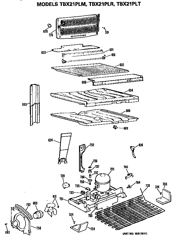 GE TBX21PLMRAD unit diagram