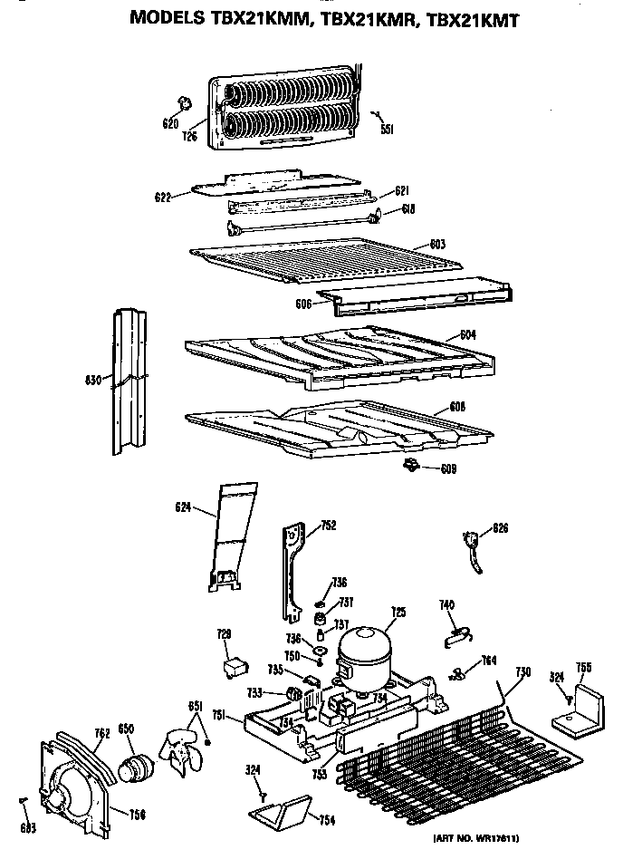 GE TBX21KMRRAD unit diagram
