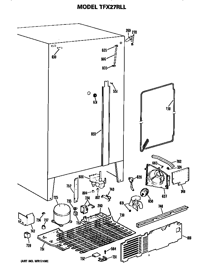 GE TFX27RLL unit diagram
