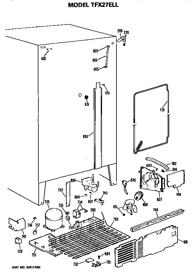 GE TFX27ELL unit diagram