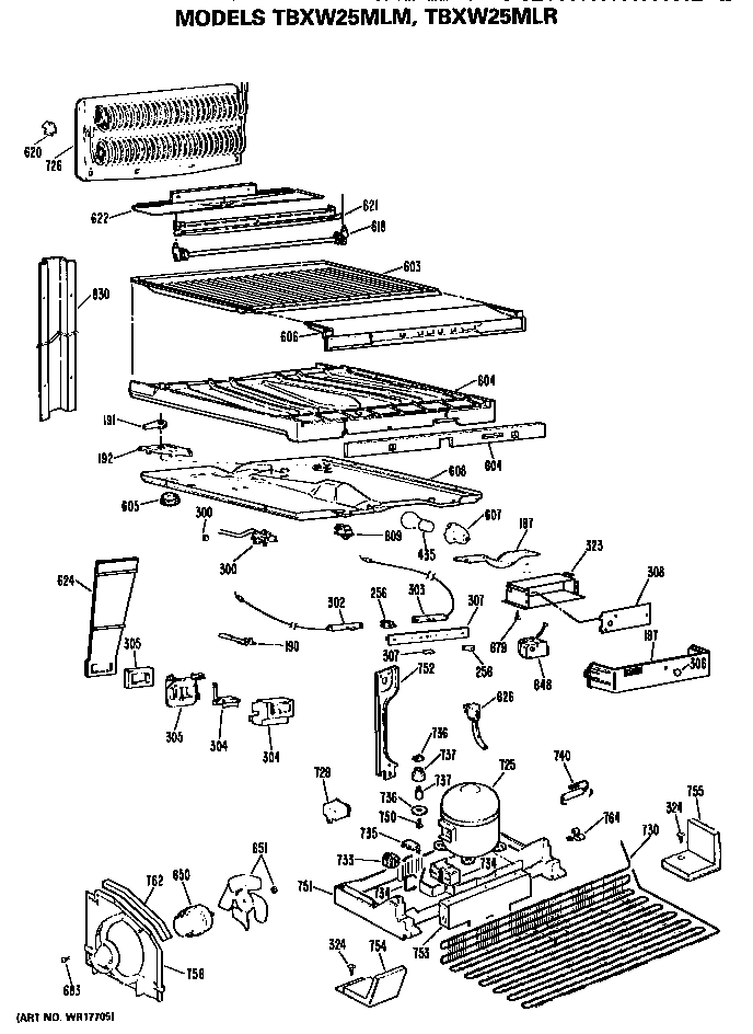 GE TBXW25MLMLWH unit diagram