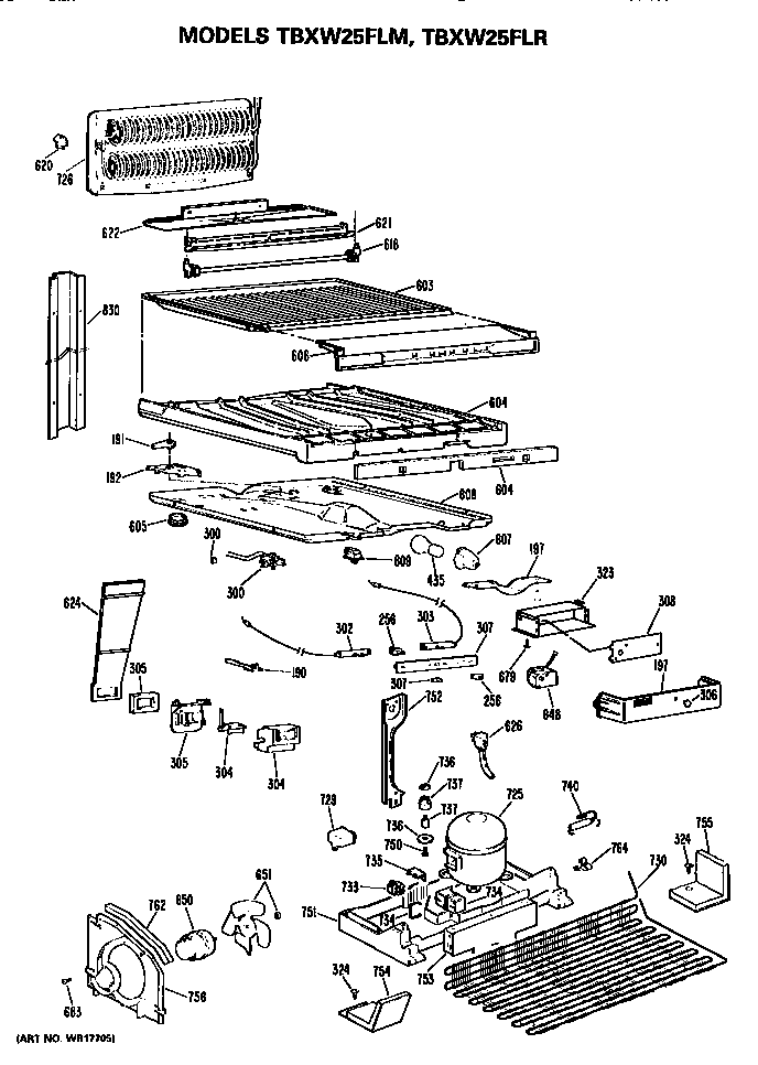 GE TBXW25FLMLWH unit diagram