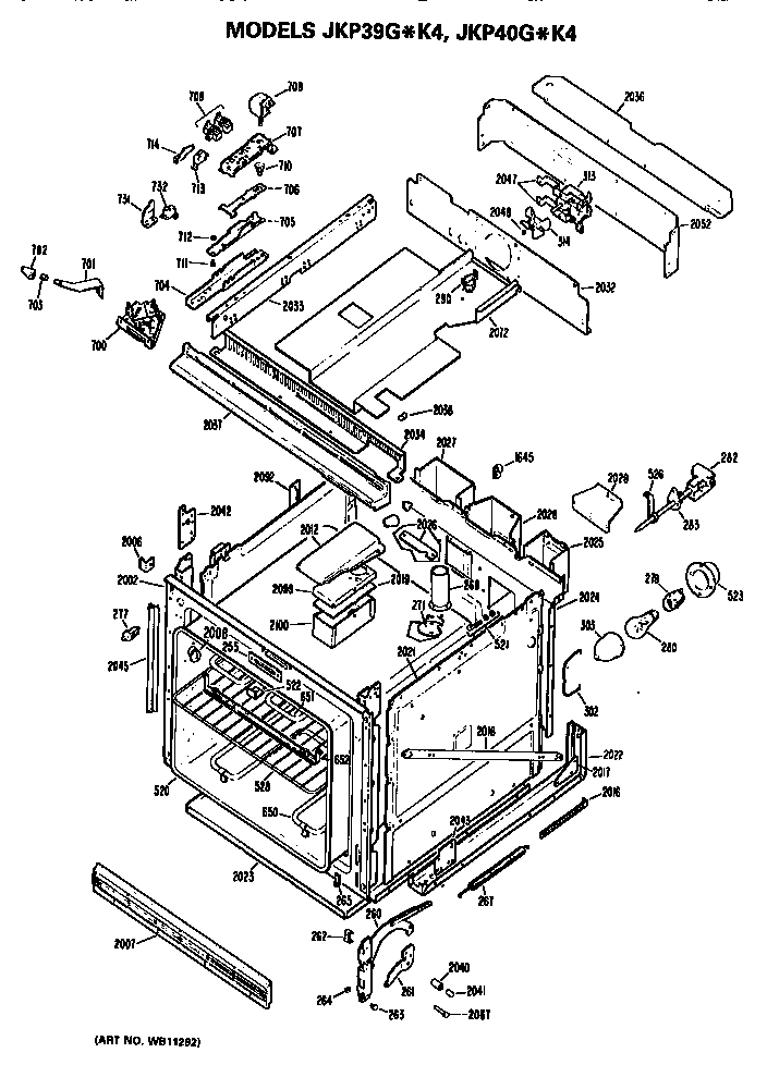 GE JKP39G*K4 lower oven diagram