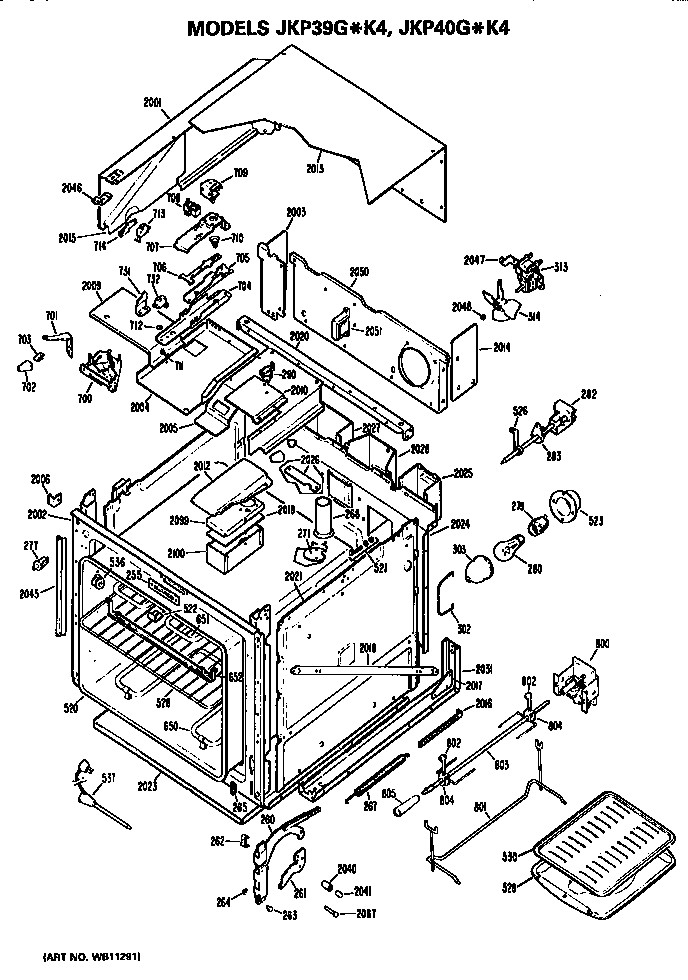 GE JKP39G*K4 upper oven diagram