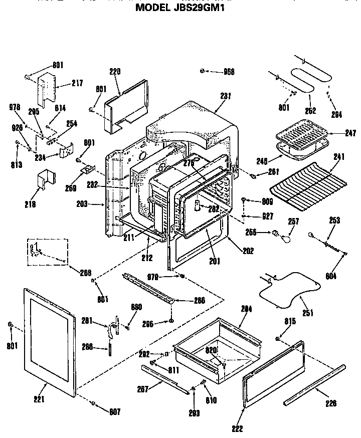 GE JBS29GM1 main body diagram