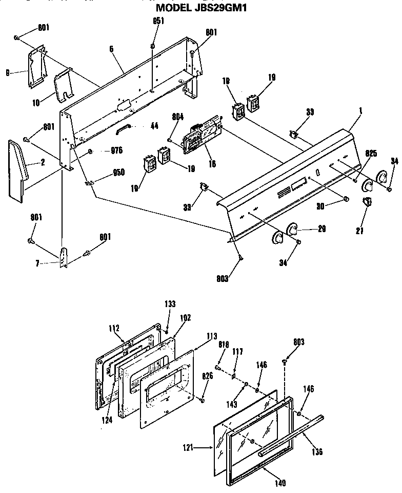 GE JBS29GM1 controls diagram