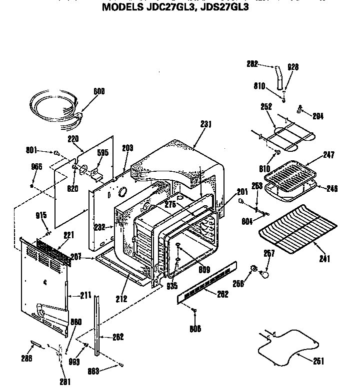 GE JDS27GL3 main body diagram