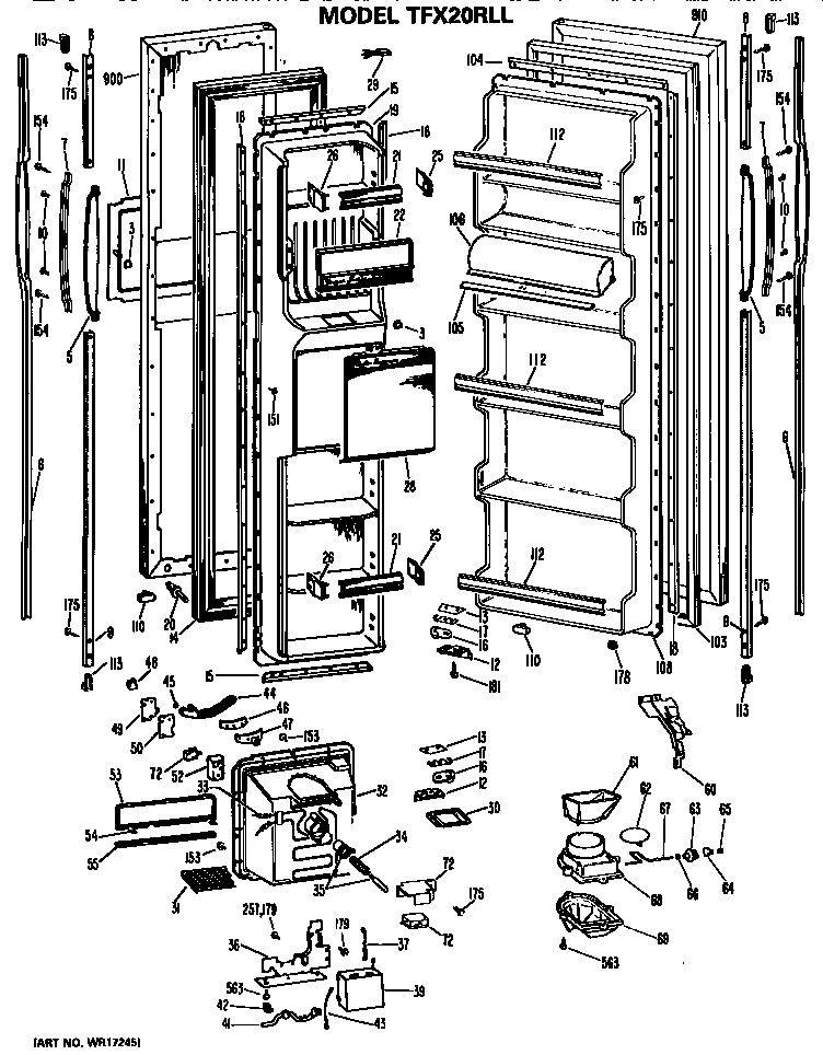 GE TFX20RLL doors diagram