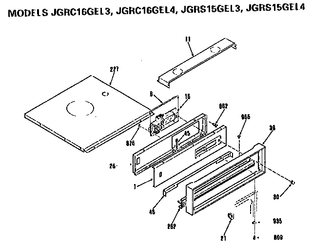 GE JGRS15GEL3 control panel diagram