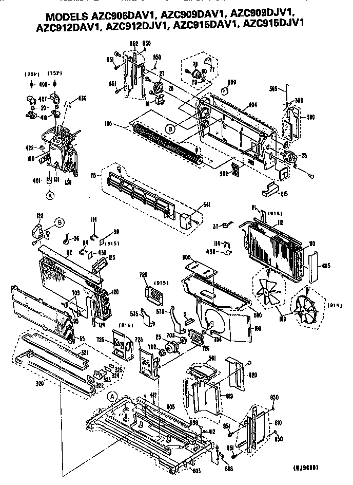 GE AZC915DAV1 chassis diagram