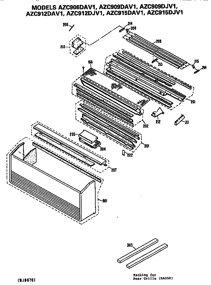 GE AZC915DAV1 grille diagram