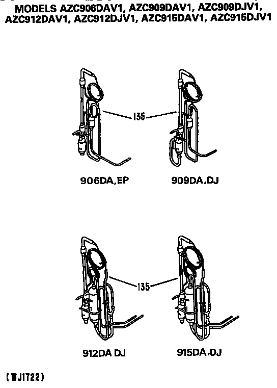 GE AZC915DAV1 check valve assembly diagram