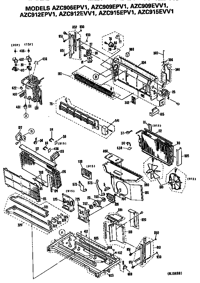 GE AZC915EVV1 chassis diagram