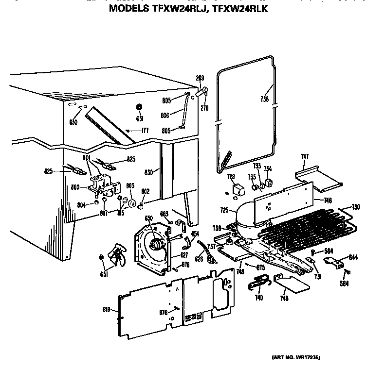 GE TFXW24RLJ unit diagram