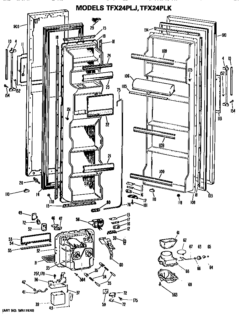 GE TFX24PLJ doors diagram