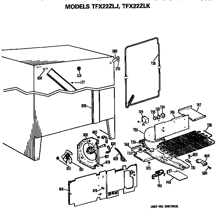 GE TFX22ZLK unit diagram