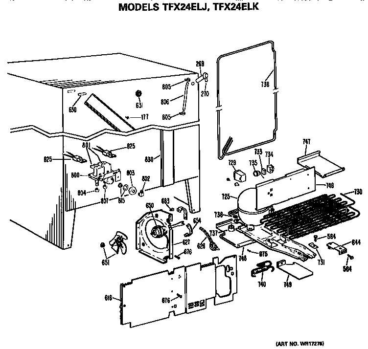 GE TFX24ELJ unit diagram
