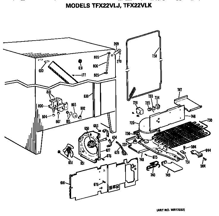 GE TFX22VLJ unit diagram