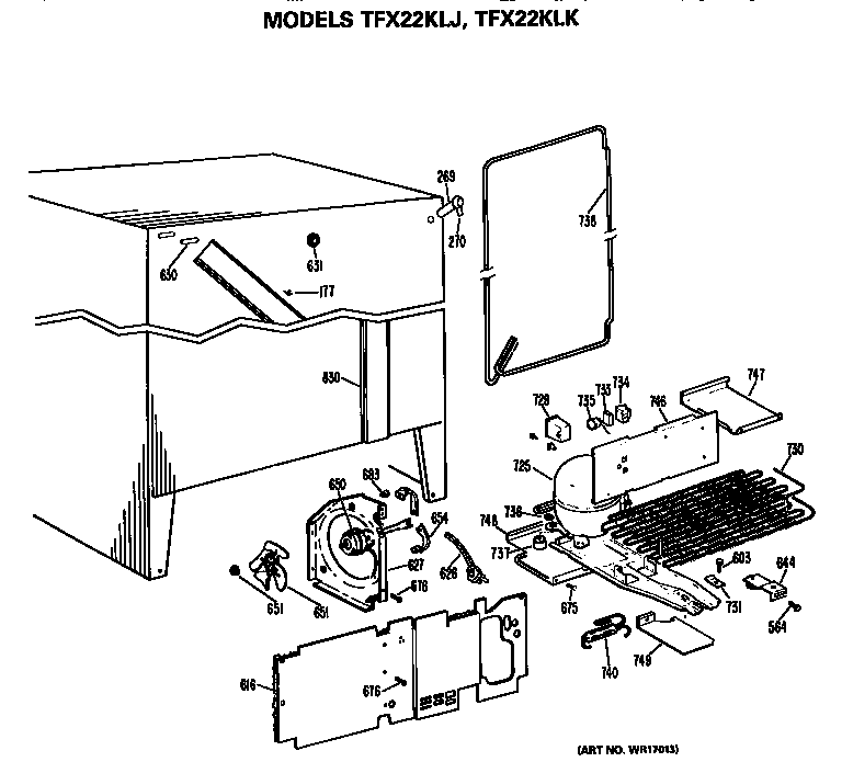 GE TFX22KLK unit diagram