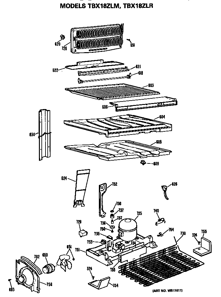GE TBX18ZLRRAD unit diagram
