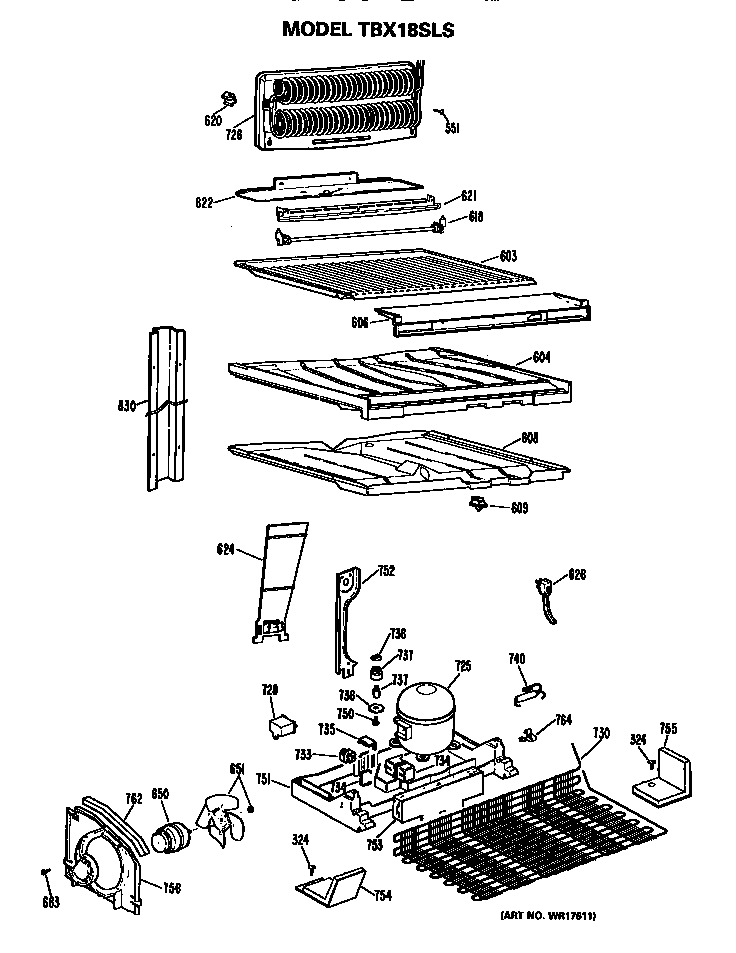 GE TBX18SLSRWH unit diagram