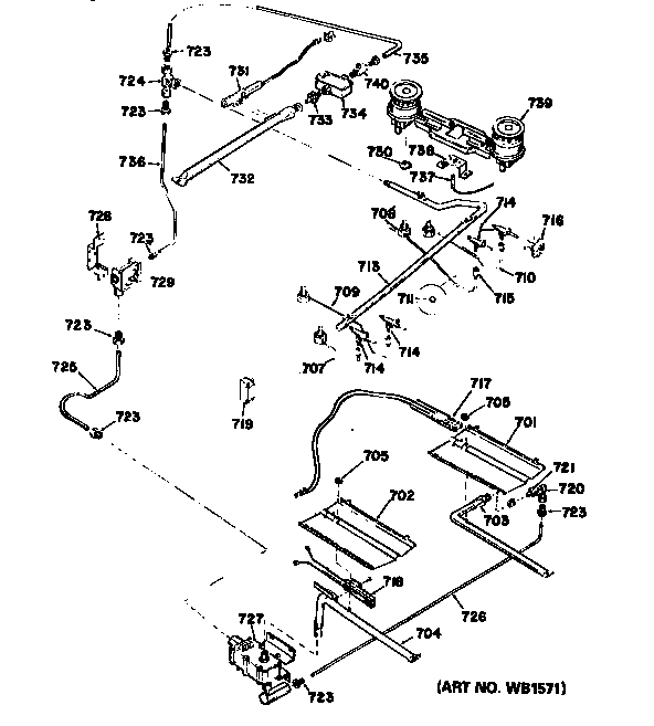 GE JGHP57GEJ9 gas control system diagram
