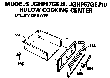 GE JGHP57GEJ9 utility drawer diagram