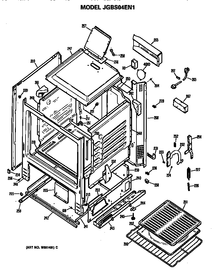 GE JGBS04EN1 oven cabinet diagram