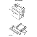 GE JGBS04EN1 oven door and broiler diagram