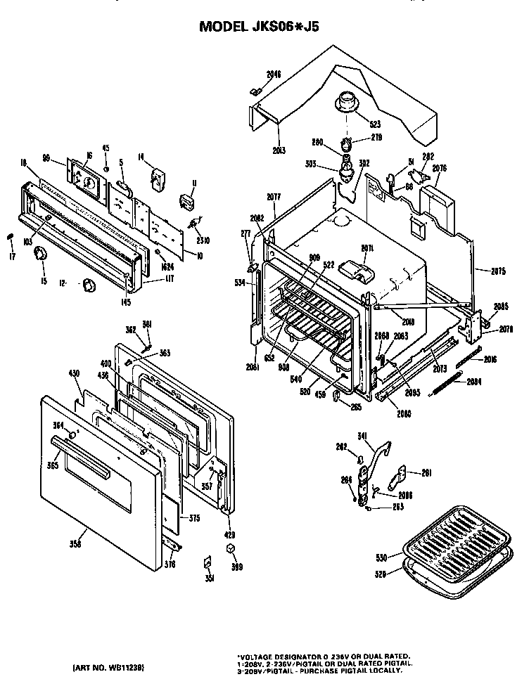 GE JKS06J5 replacement parts diagram