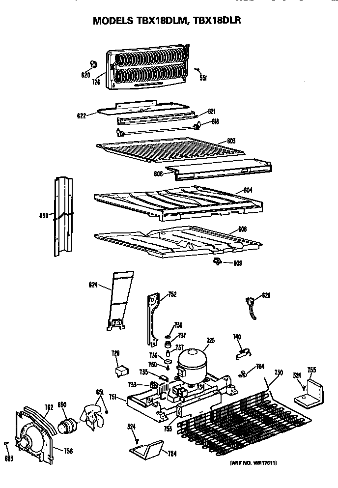 GE TBX18DLRRWH unit diagram