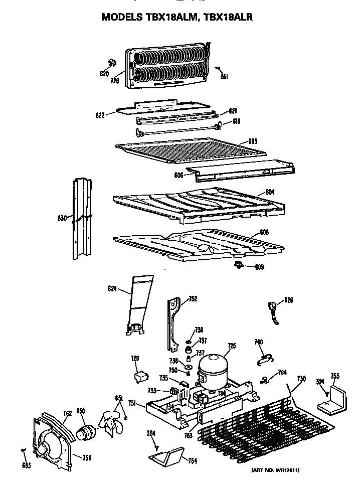 GE TBX18ALMRWH unit diagram