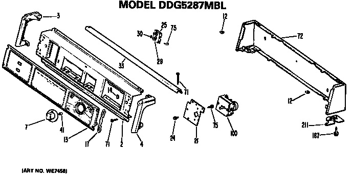 GE DDG7986LBL backsplash for ddg5287mbl diagram