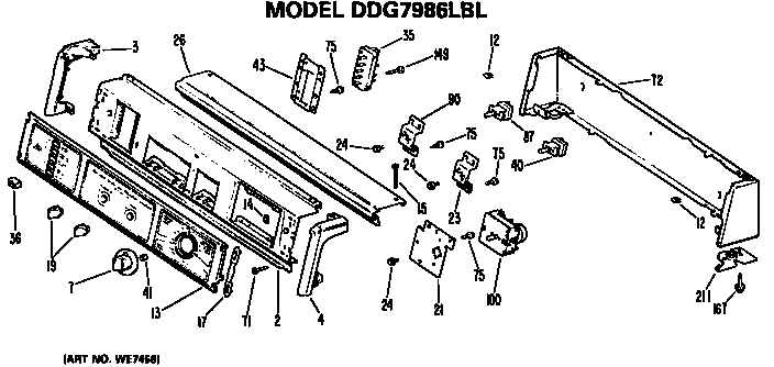 GE DDG7986LBL backsplash for ddg7986lbl diagram