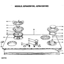GE JGP641EM1WG cooktop diagram