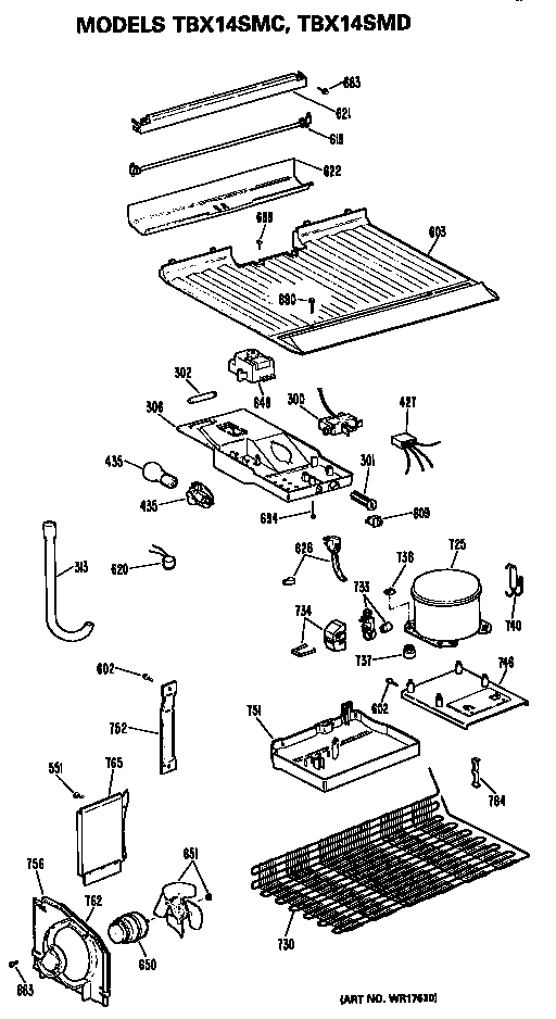 GE TBX14SMCLWH unit diagram