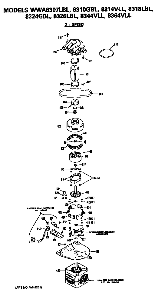 GE WWA8344VLL 2 speed motor diagram
