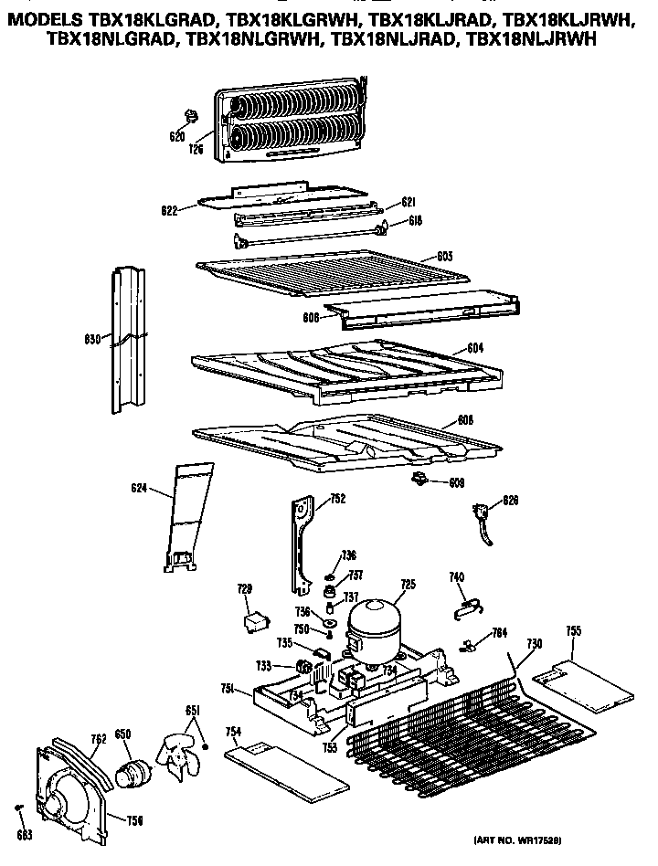 GE TBX18NLGRWH unit diagram