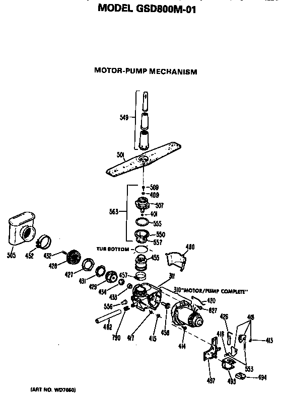 GE GSD800M-01 motor/pump diagram