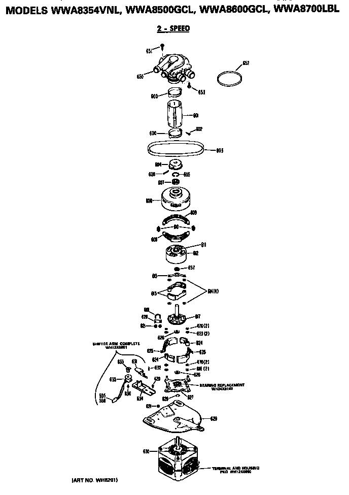 GE WWA8500GCL 2 speed motor diagram
