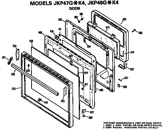 GE JKP48G*K4 door diagram