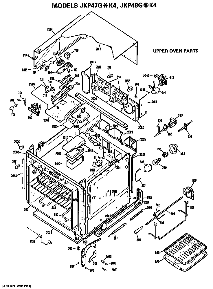 GE JKP48G*K4 upper oven diagram