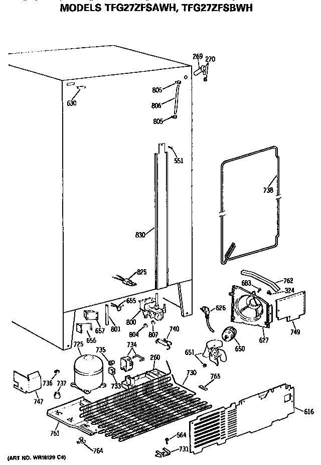 GE TFG27ZFSBWH unit diagram