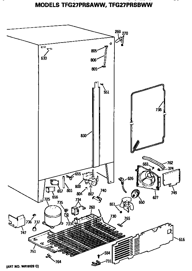 GE TFG27PRSAWW unit diagram