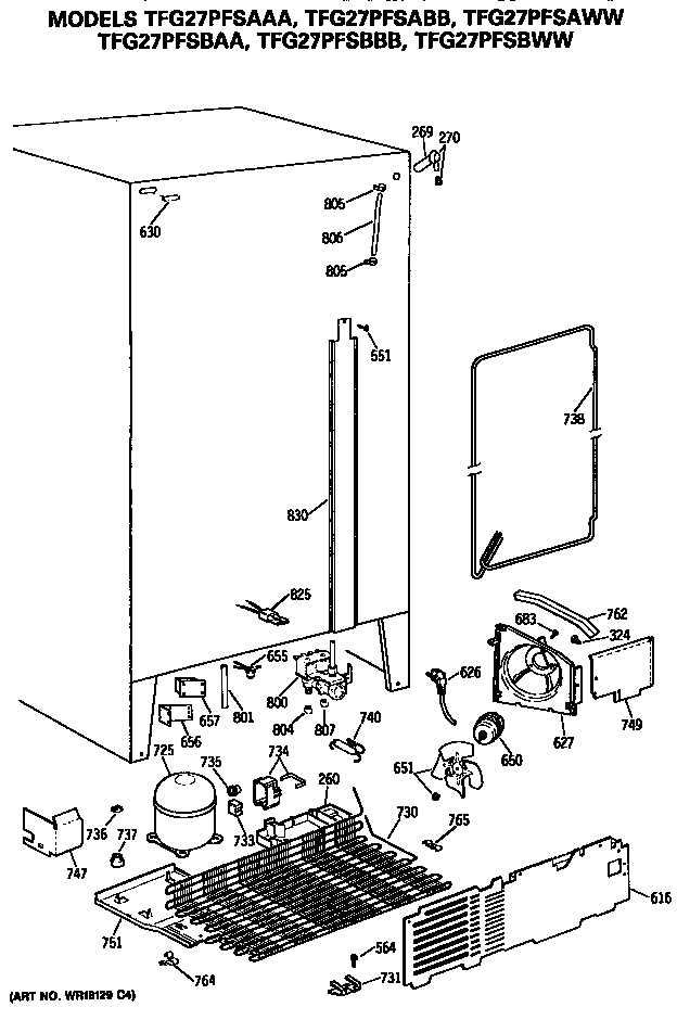 GE TFG27PFSBBB unit diagram