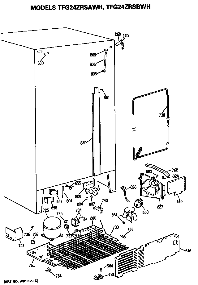GE TFG24ZRSAWH unit diagram