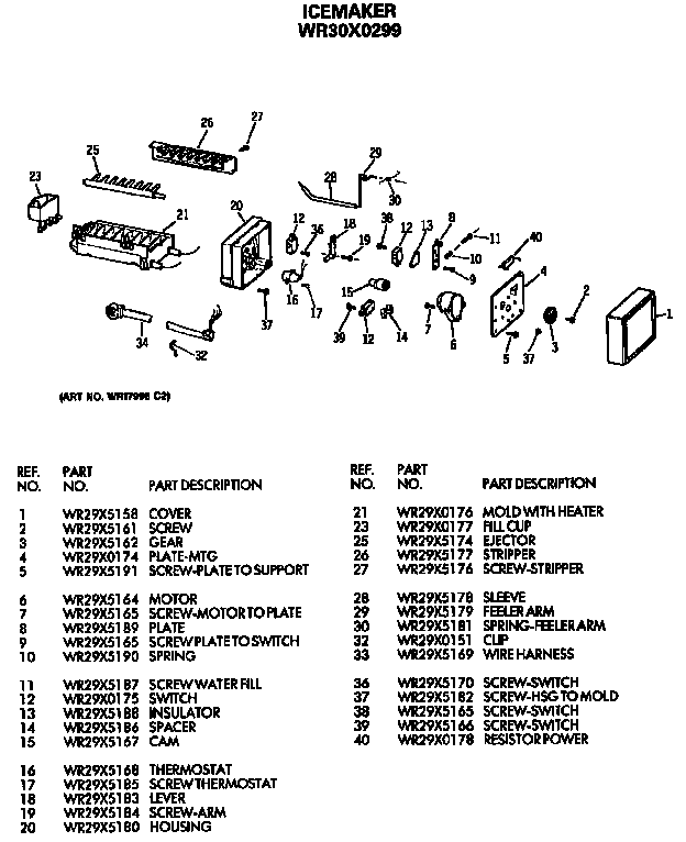 GE TFG24ZRSAWH icemaker diagram