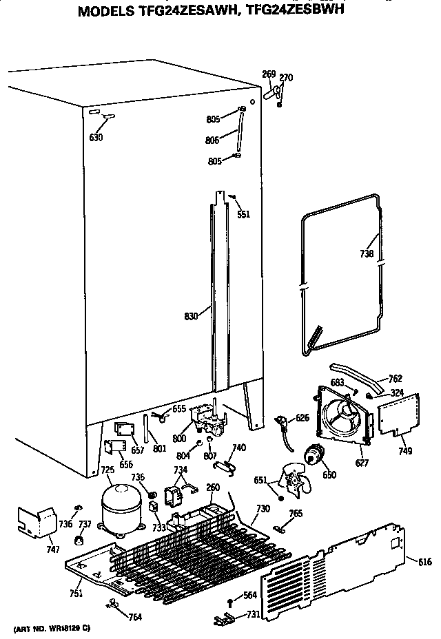 GE TFG24ZESAWH unit diagram