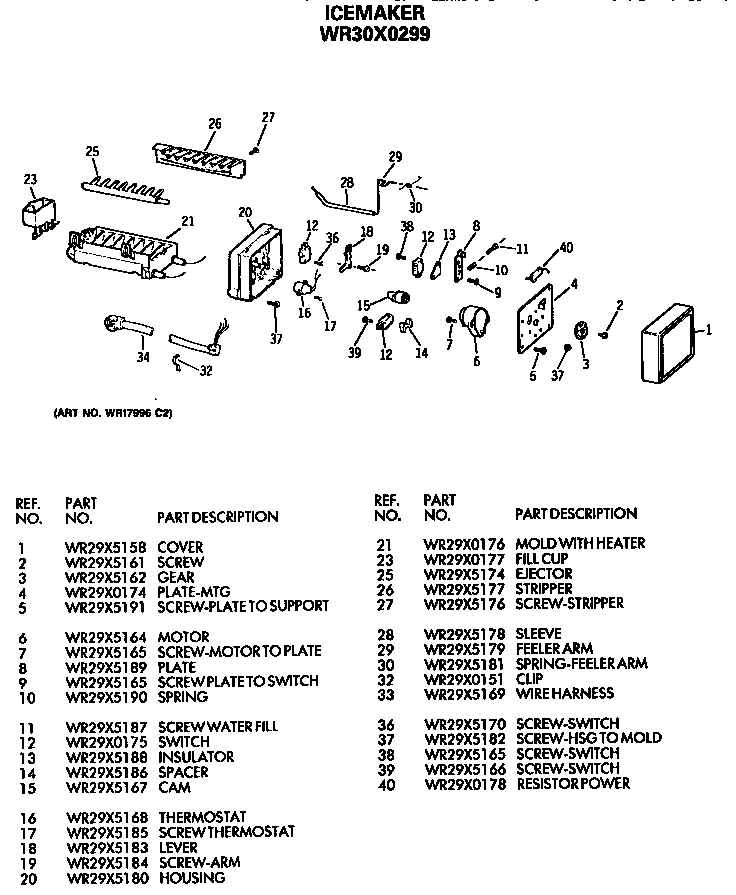 GE TFG24ZESAWH icemaker diagram