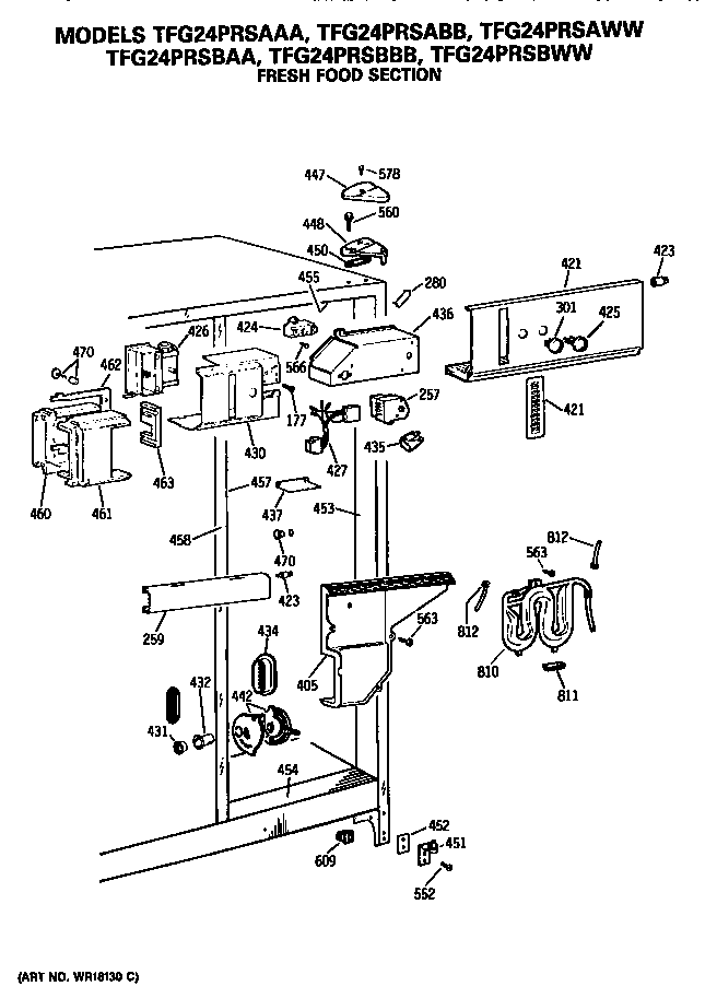 GE TFG24PRSBWW fresh food section diagram